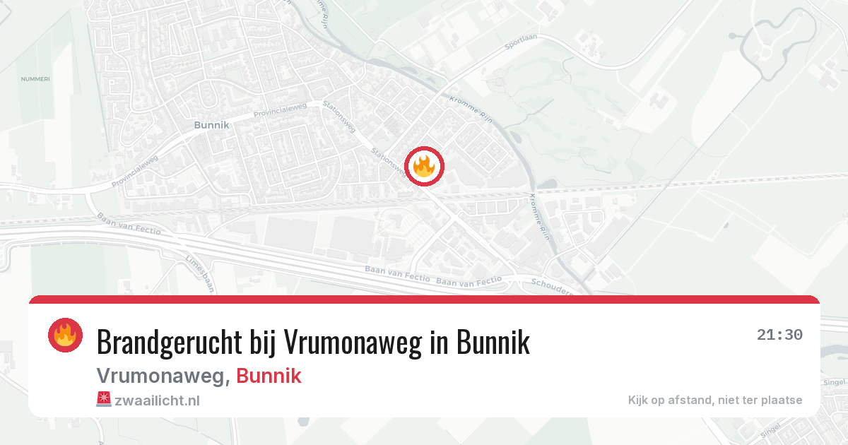 Brandgerucht bij Vrumonaweg in Bunnik — 12 feb 2026