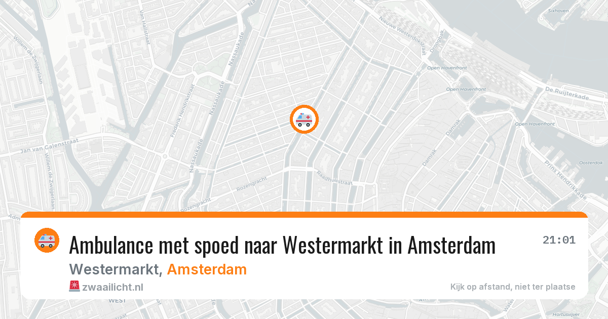Ambulance met spoed naar Westermarkt in Amsterdam — 4 jun 2026