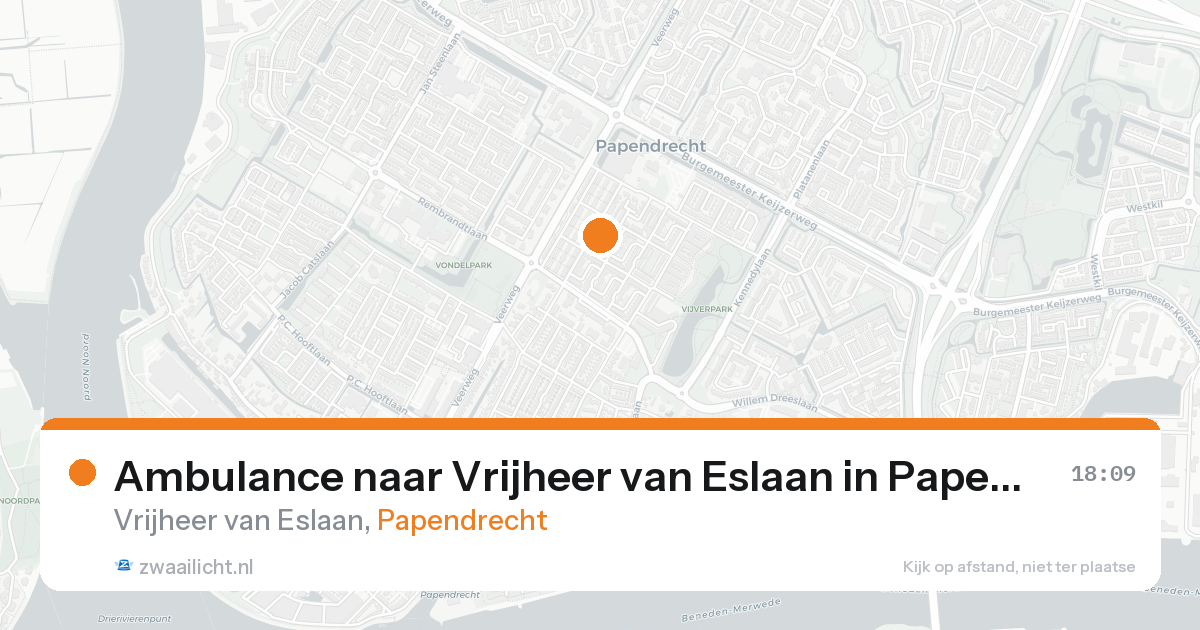 Ambulance naar Vrijheer van Eslaan in Papendrecht — 24 aug 2026