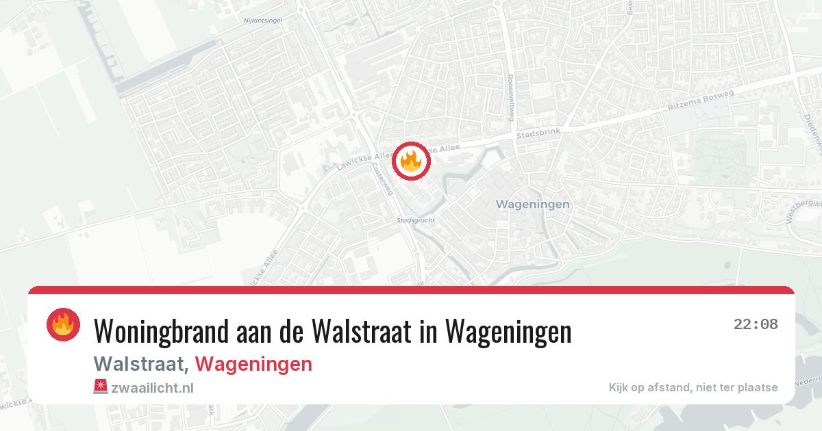 Woningbrand aan de Walstraat in Wageningen — 24 mei 2026
