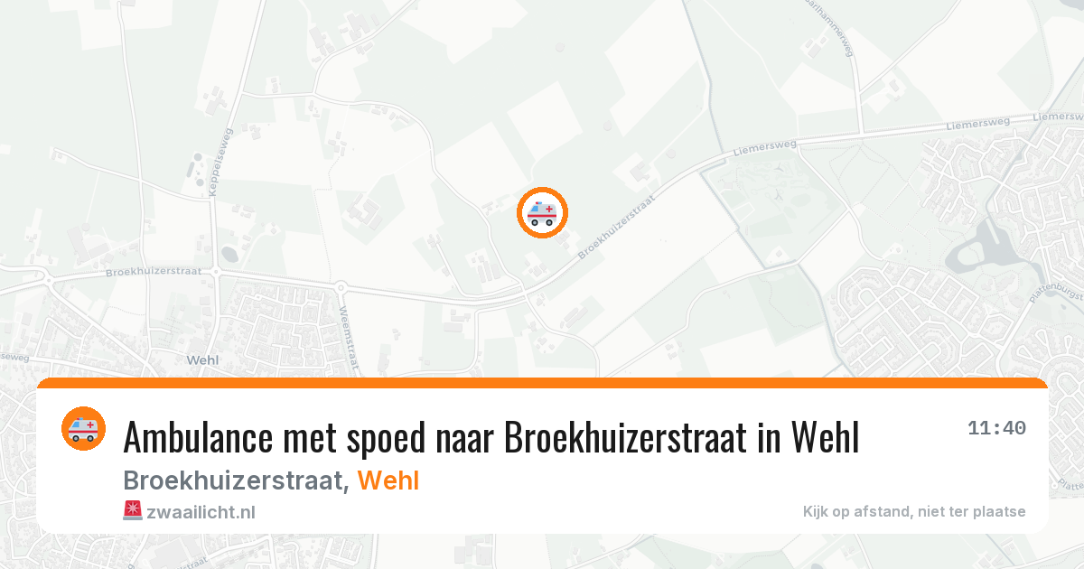 Ambulance met spoed naar Broekhuizerstraat in Wehl — 5 mrt 2026