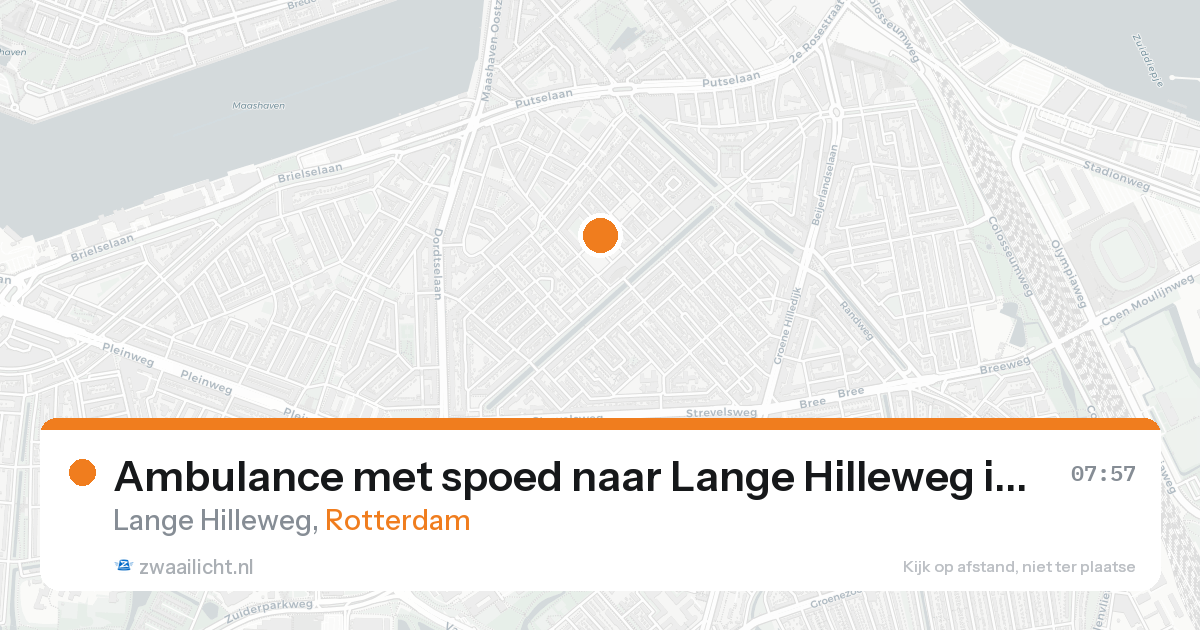 Ambulance met spoed naar Lange Hilleweg in Rotterdam — 21 aug 2026