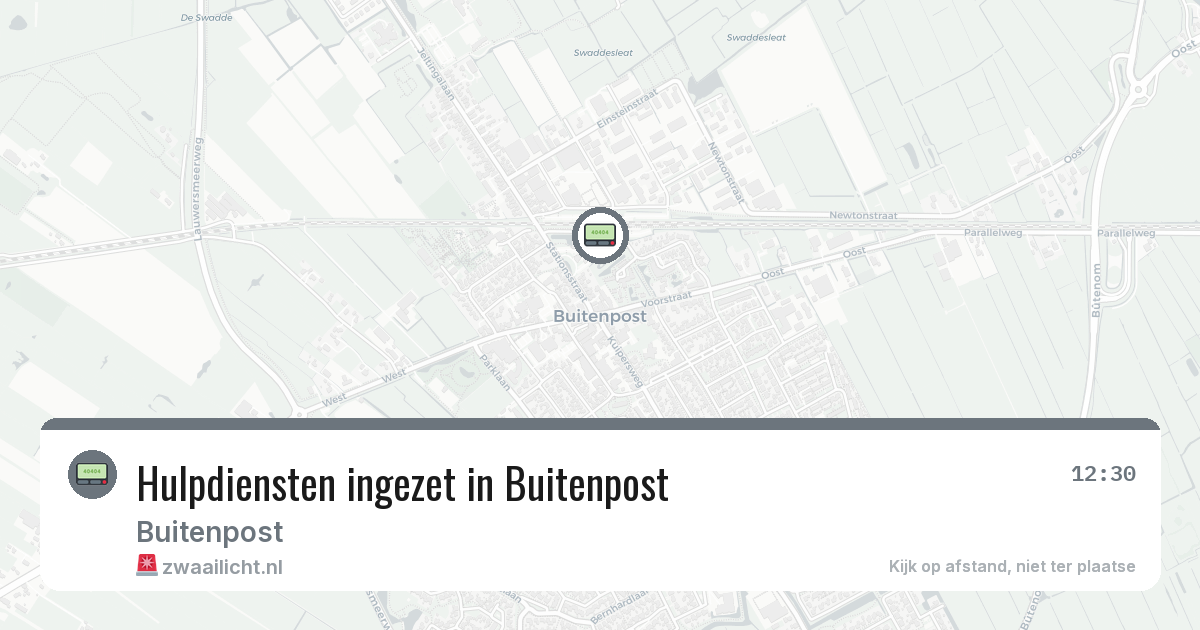 Hulpdiensten ingezet in Buitenpost — 9 apr 2026 | 🚨 Zwaailicht.nl
