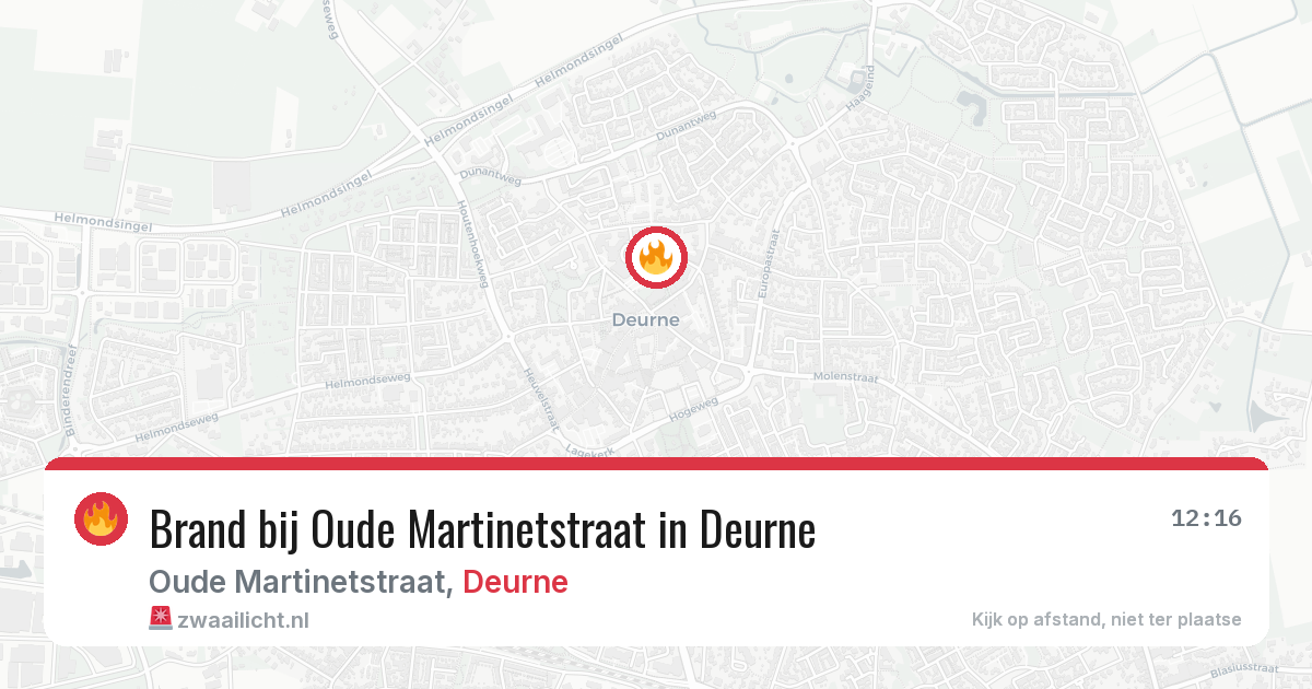 Brand bij Oude Martinetstraat in Deurne — 8 aug 2026