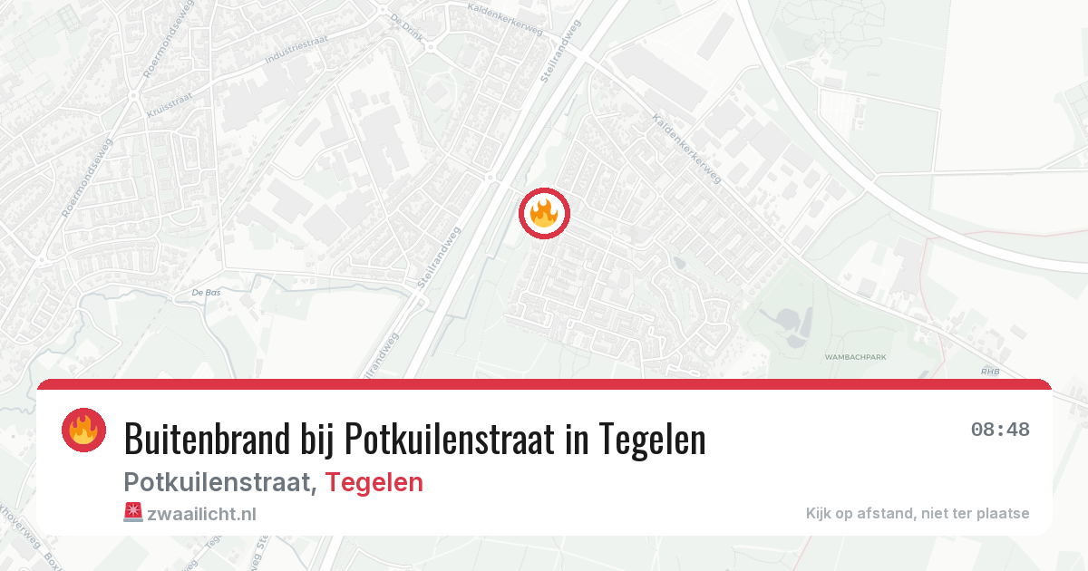 Buitenbrand bij Potkuilenstraat in Tegelen — 13 jul 2026