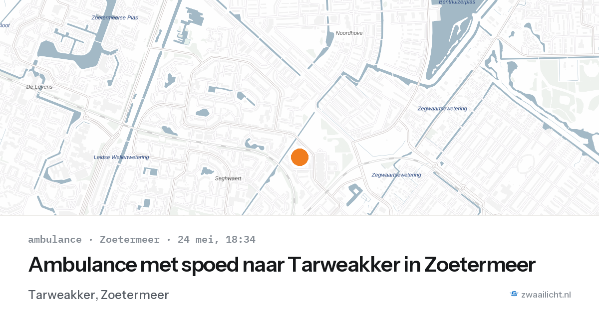 Ambulance met spoed naar Tarweakker in Zoetermeer — 24 mei 2026