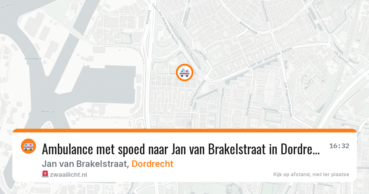 Ambulance met spoed naar Jan van Brakelstraat in Dordrecht — 26 mei 2026