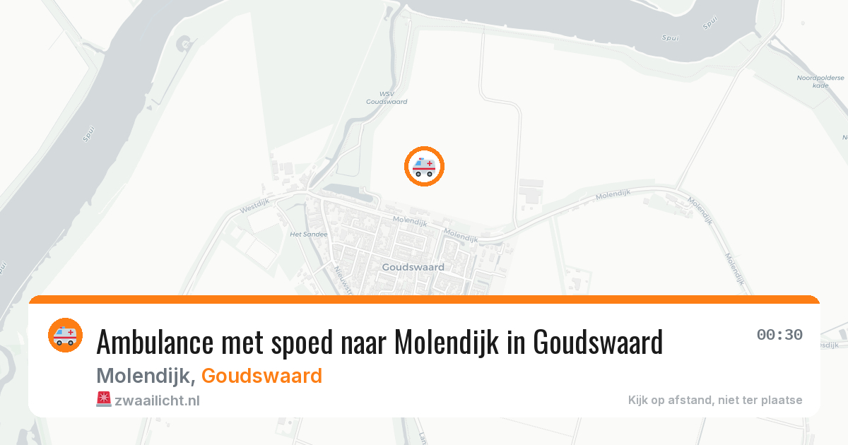 Ambulance met spoed naar Molendijk in Goudswaard — 2 aug 2026