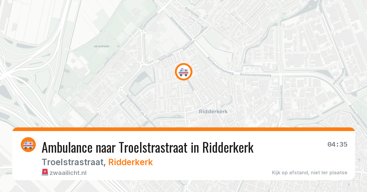 Ambulance naar Troelstrastraat in Ridderkerk — 1 aug 2026