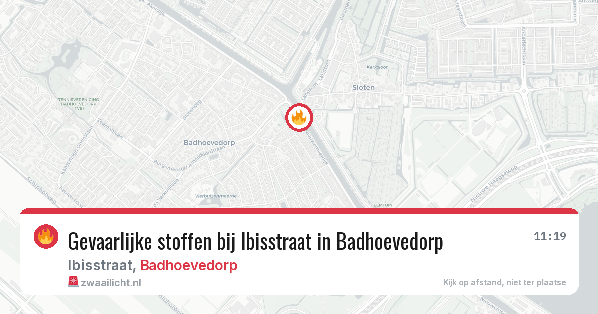 Gevaarlijke stoffen bij Ibisstraat in Badhoevedorp — 9 mrt 2026