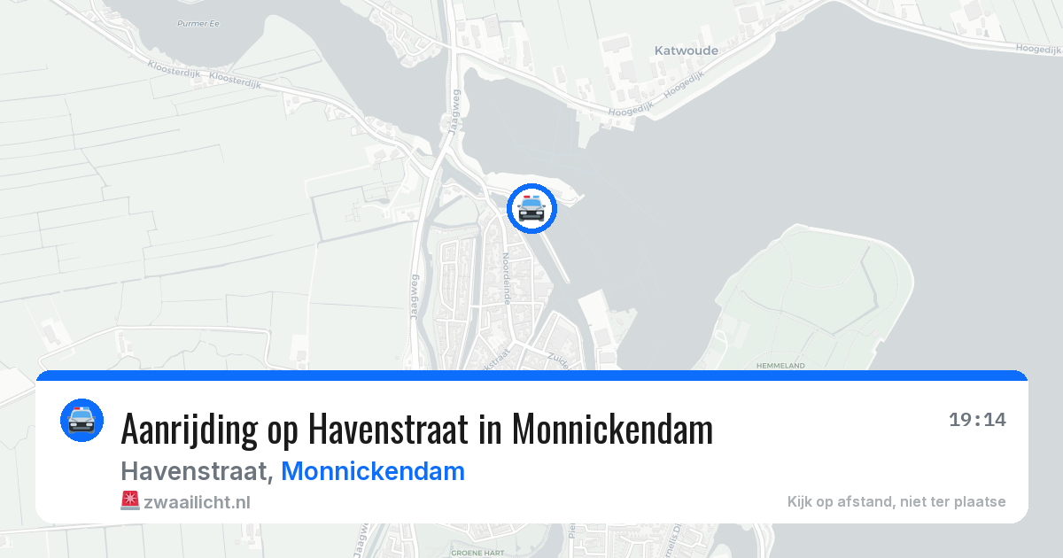 Aanrijding op Havenstraat in Monnickendam — 2 aug 2026