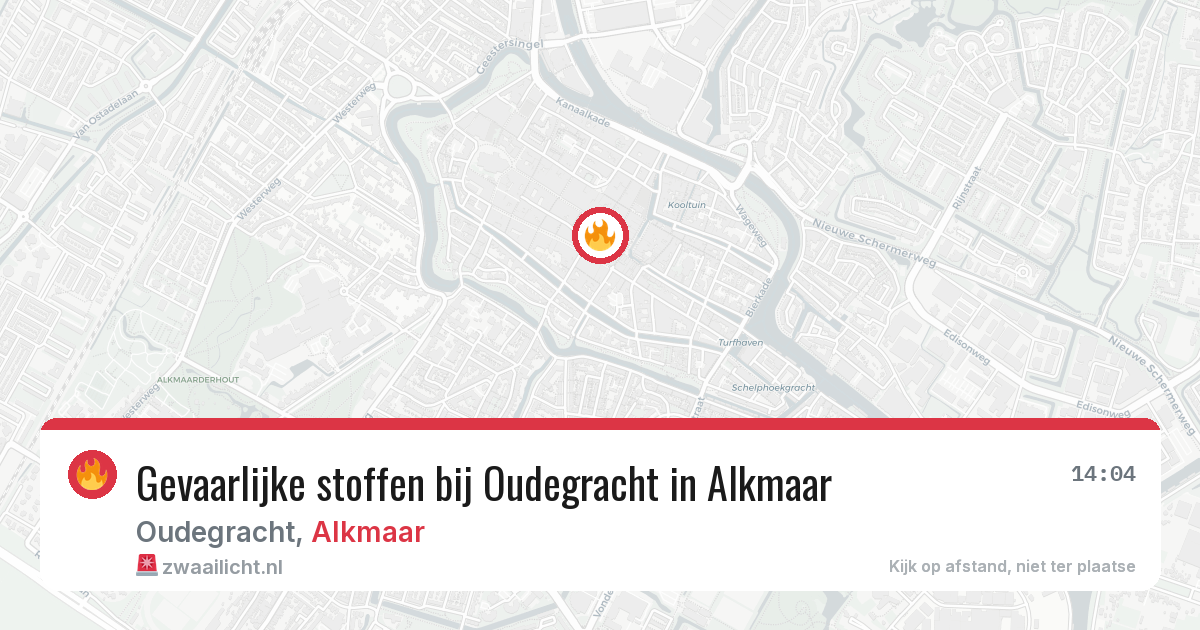 Gevaarlijke stoffen bij Oudegracht in Alkmaar — 16 apr 2026