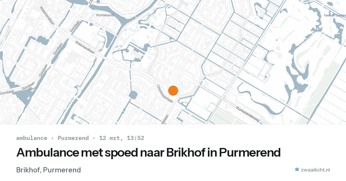 Ambulance met spoed naar Brikhof in Purmerend — 12 mrt 2026