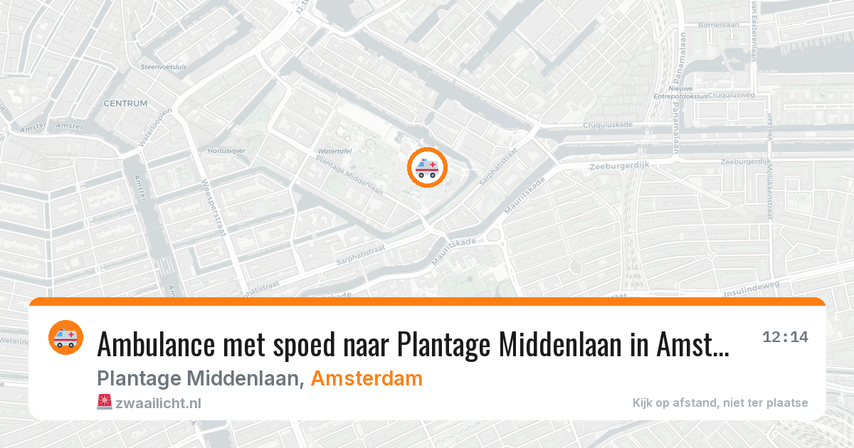 Ambulance met spoed naar Plantage Middenlaan in Amsterdam — 2 apr 2026