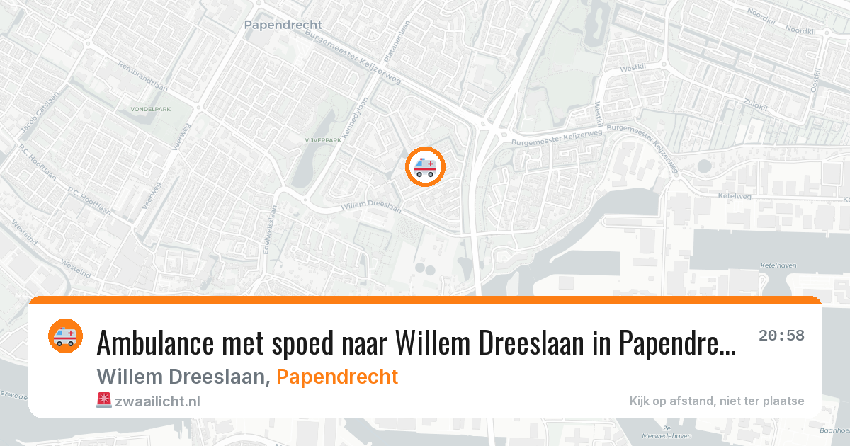 Ambulance met spoed naar Willem Dreeslaan in Papendrecht — 9 mei 2026