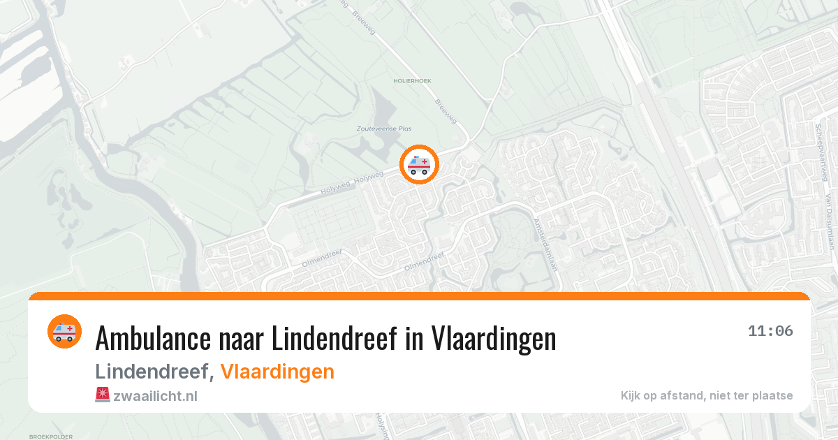 Ambulance naar Lindendreef in Vlaardingen — 14 aug 2026