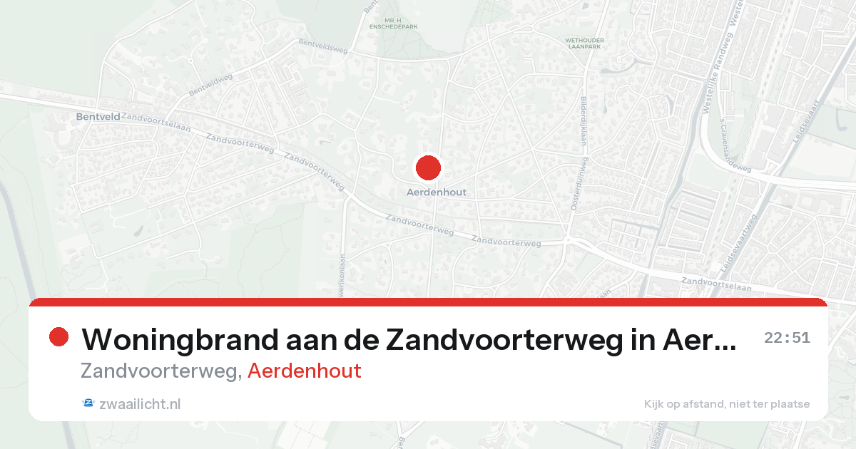 Woningbrand aan de Zandvoorterweg in Aerdenhout — 23 aug 2026
