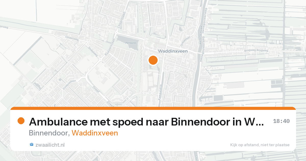 Ambulance met spoed naar Binnendoor in Waddinxveen — 15 aug 2026