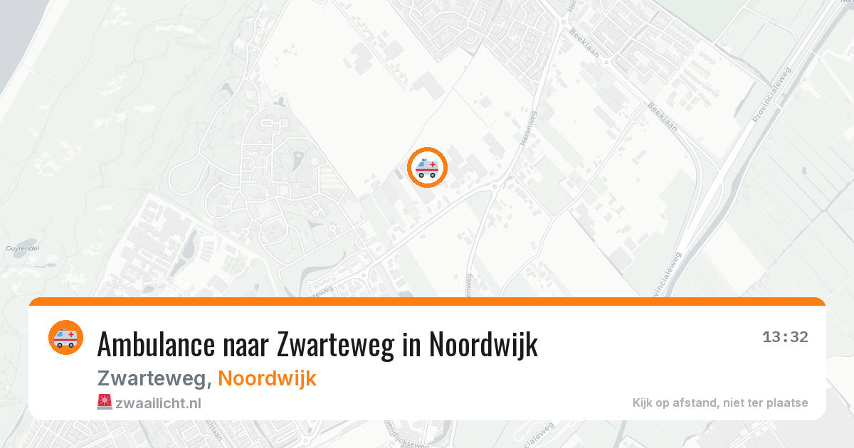 Ambulance naar Zwarteweg in Noordwijk — 19 mei 2026