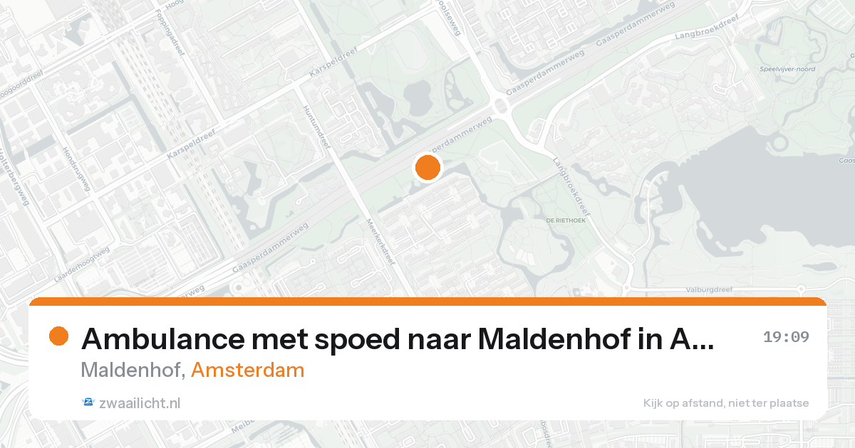 Ambulance met spoed naar Maldenhof in Amsterdam — 19 aug 2026