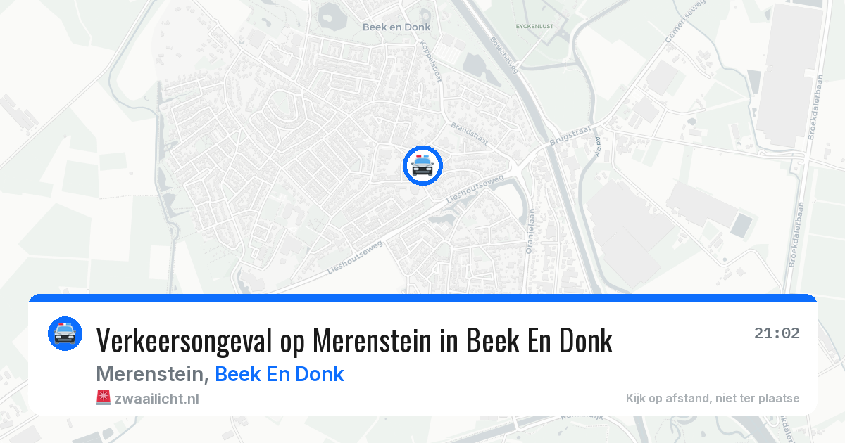 Verkeersongeval op Merenstein in Beek En Donk — 10 mei 2026