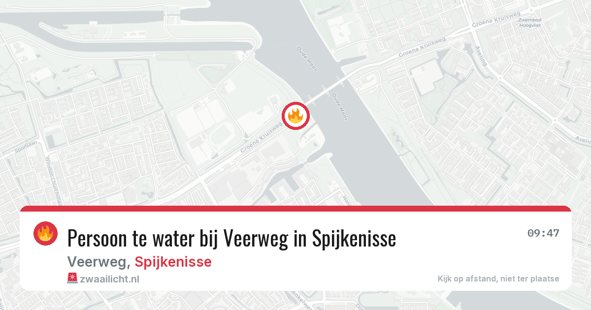 Persoon te water bij Veerweg in Spijkenisse — 22 jun 2026