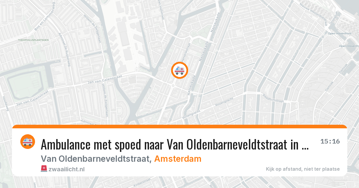 Ambulance met spoed naar Van Oldenbarneveldtstraat in Amsterdam — 7 jun 2026