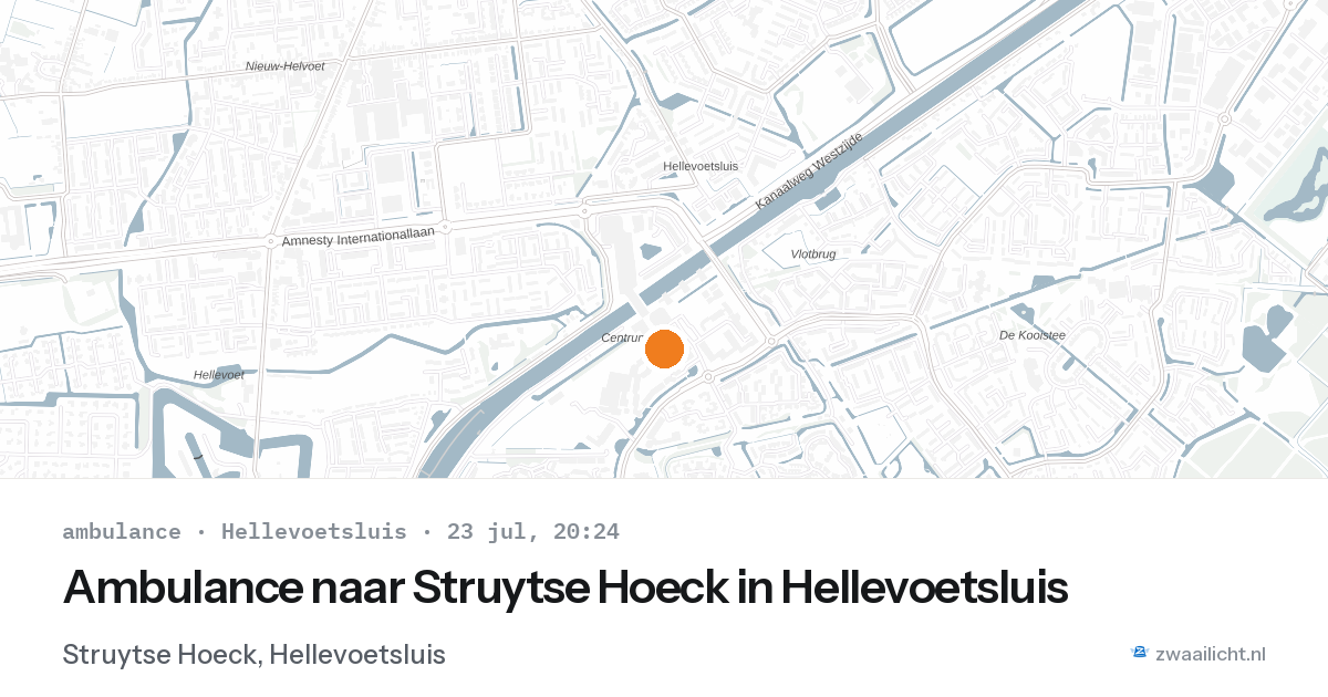 Ambulance naar Struytse Hoeck in Hellevoetsluis — 23 jul 2026