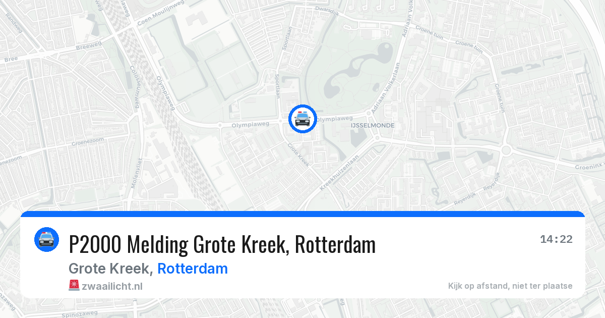 P2000 Melding Grote Kreek, Rotterdam — 6 mei 2026