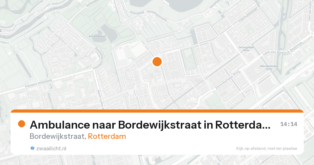 Ambulance naar Bordewijkstraat in Rotterdam — 26 mei 2026
