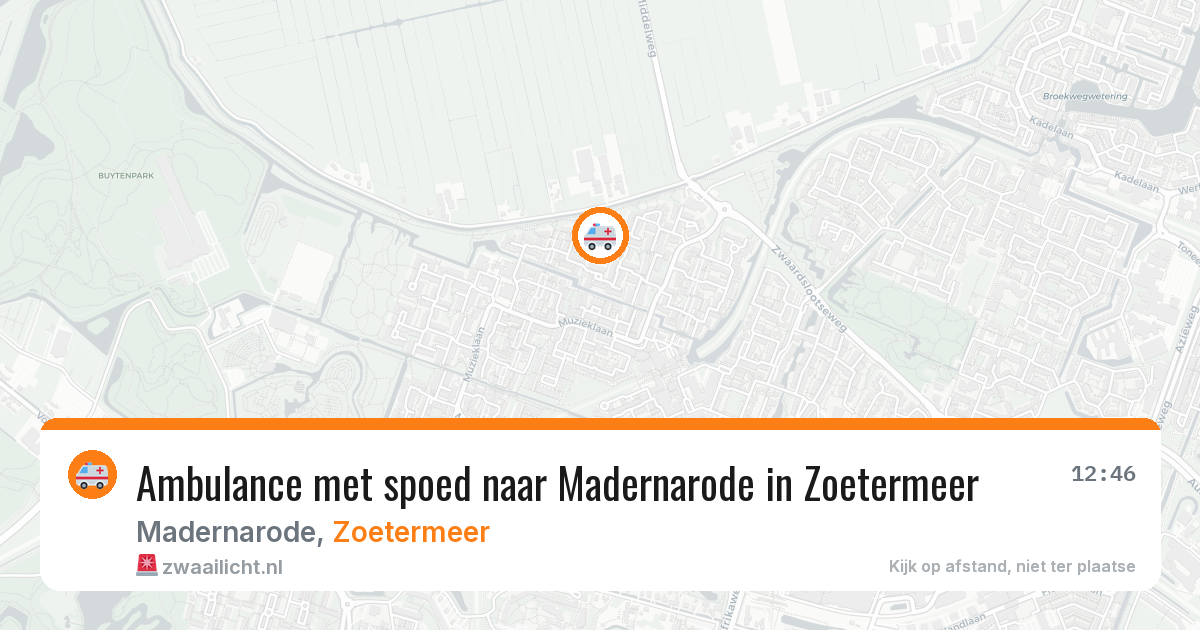 Ambulance met spoed naar Madernarode in Zoetermeer — 14 aug 2026