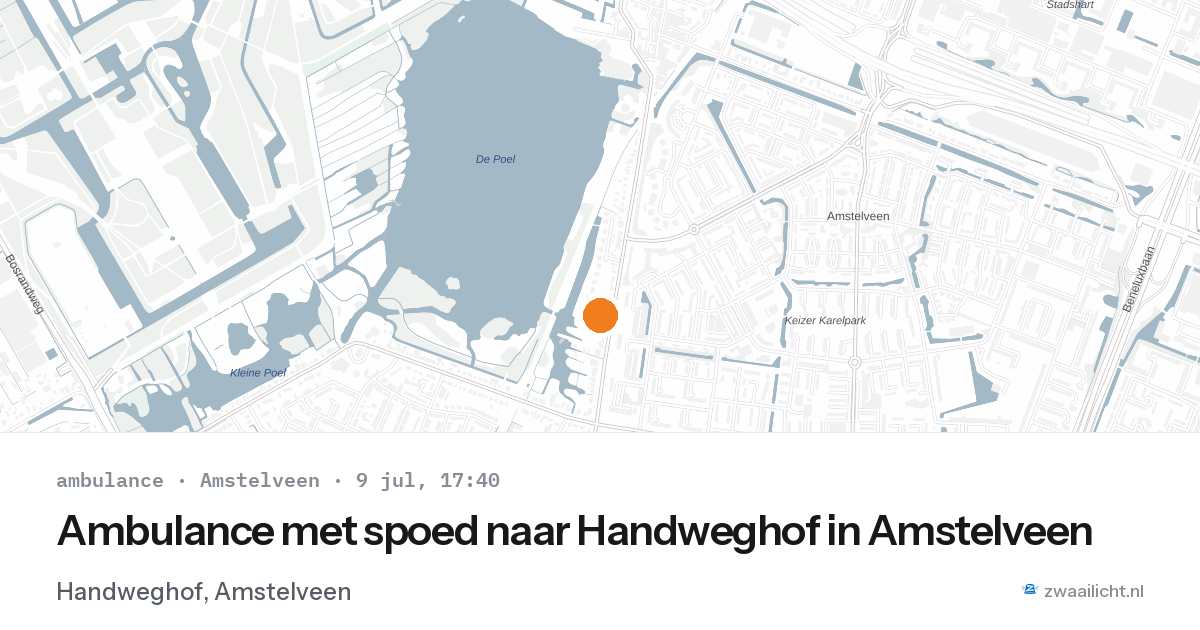 Ambulance met spoed naar Handweghof in Amstelveen — 9 jul 2026