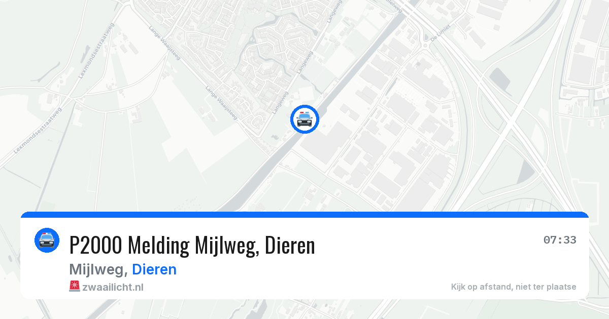 P2000 Melding Mijlweg, Dieren — 7 jul 2026