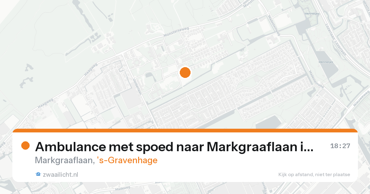 Ambulance met spoed naar Markgraaflaan in 's-Gravenhage — 24 aug 2026