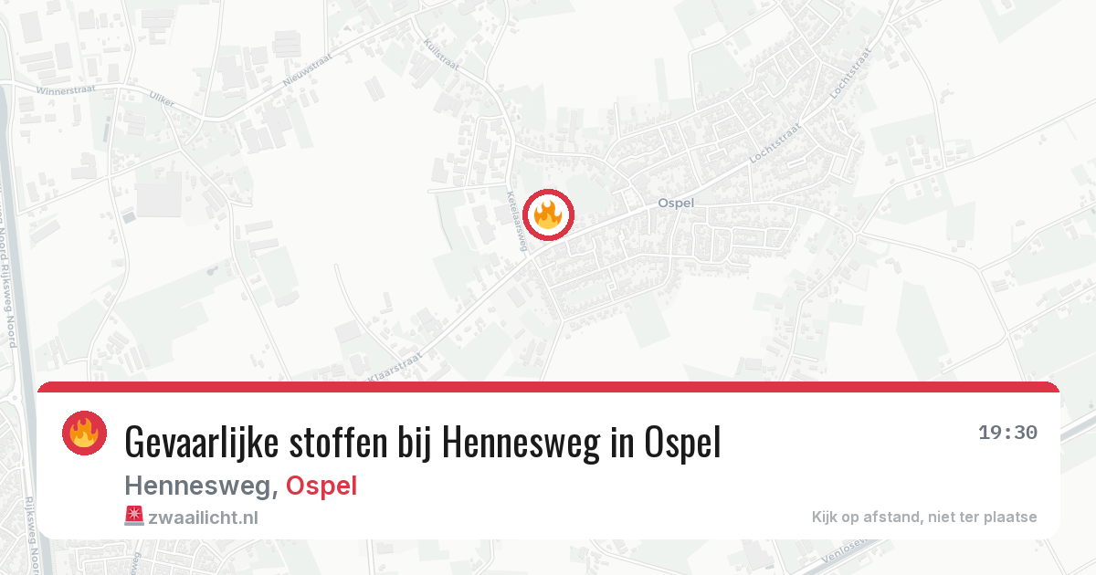 Gevaarlijke stoffen bij Hennesweg in Ospel — 14 mrt 2026