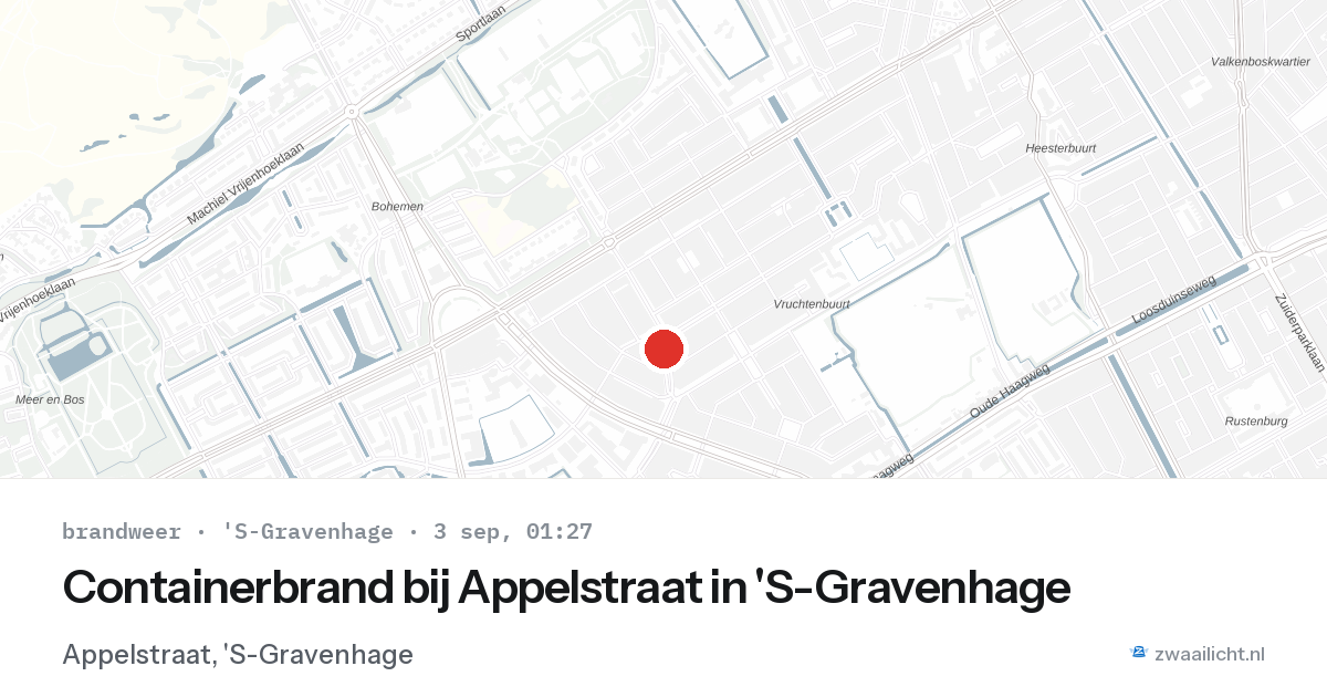 Containerbrand bij Appelstraat in 'S-Gravenhage — 2 sep 2026