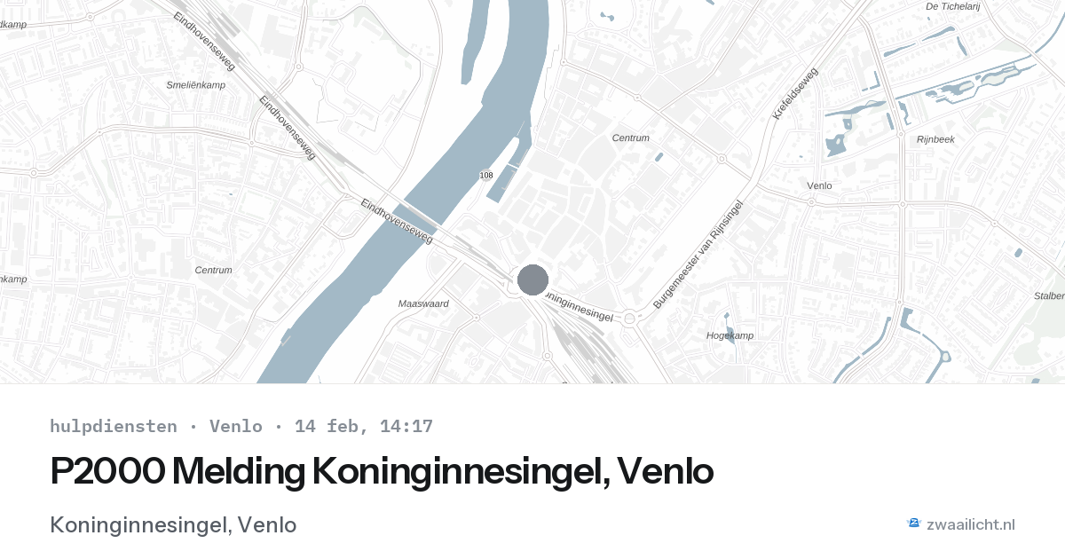 P2000 Melding Koninginnesingel, Venlo — 14 feb 2026
