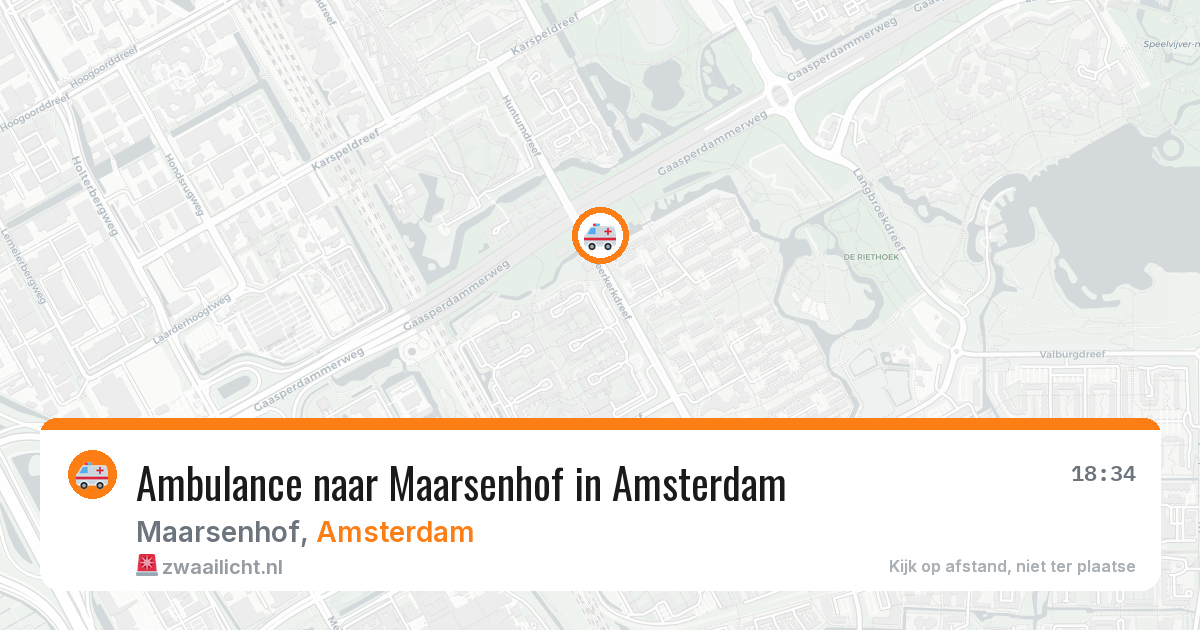 Ambulance naar Maarsenhof in Amsterdam — 10 aug 2026