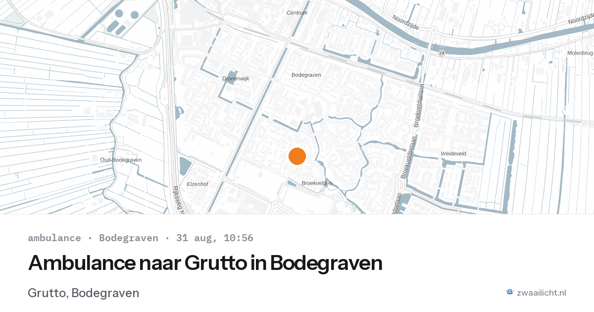 Ambulance naar Grutto in Bodegraven — 31 aug 2026
