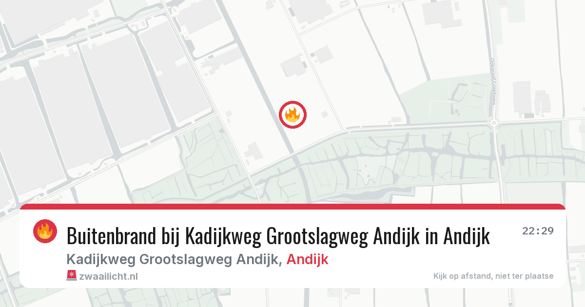 Buitenbrand bij Kadijkweg Grootslagweg Andijk in Andijk — 4 aug 2026
