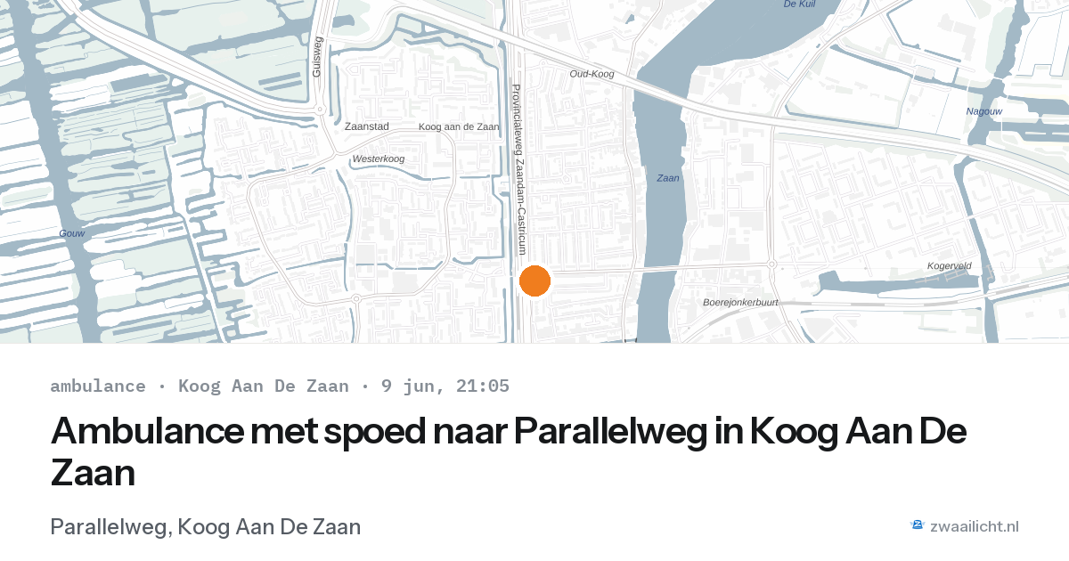 Ambulance met spoed naar Parallelweg in Koog Aan De Zaan — 9 jun 2026