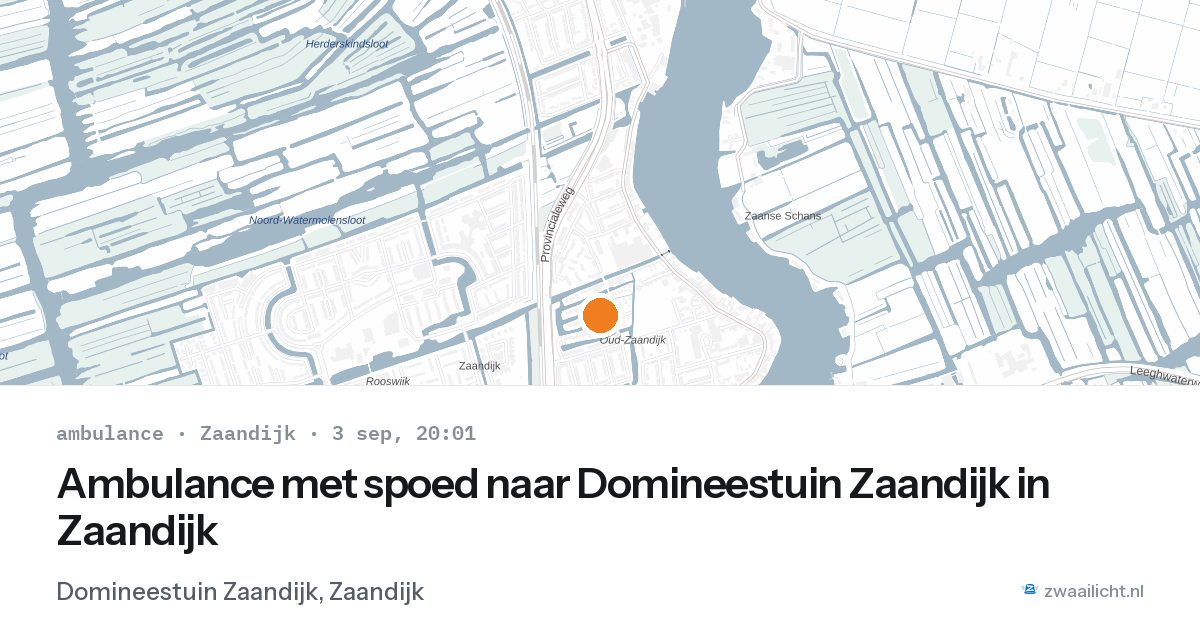 Ambulance met spoed naar Domineestuin Zaandijk in Zaandijk — 3 sep 2026