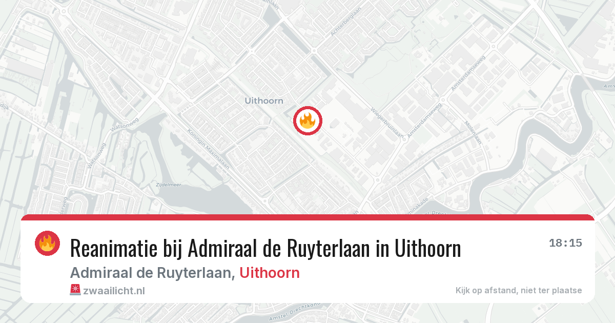 Reanimatie bij Admiraal de Ruyterlaan in Uithoorn — 20 mrt 2026