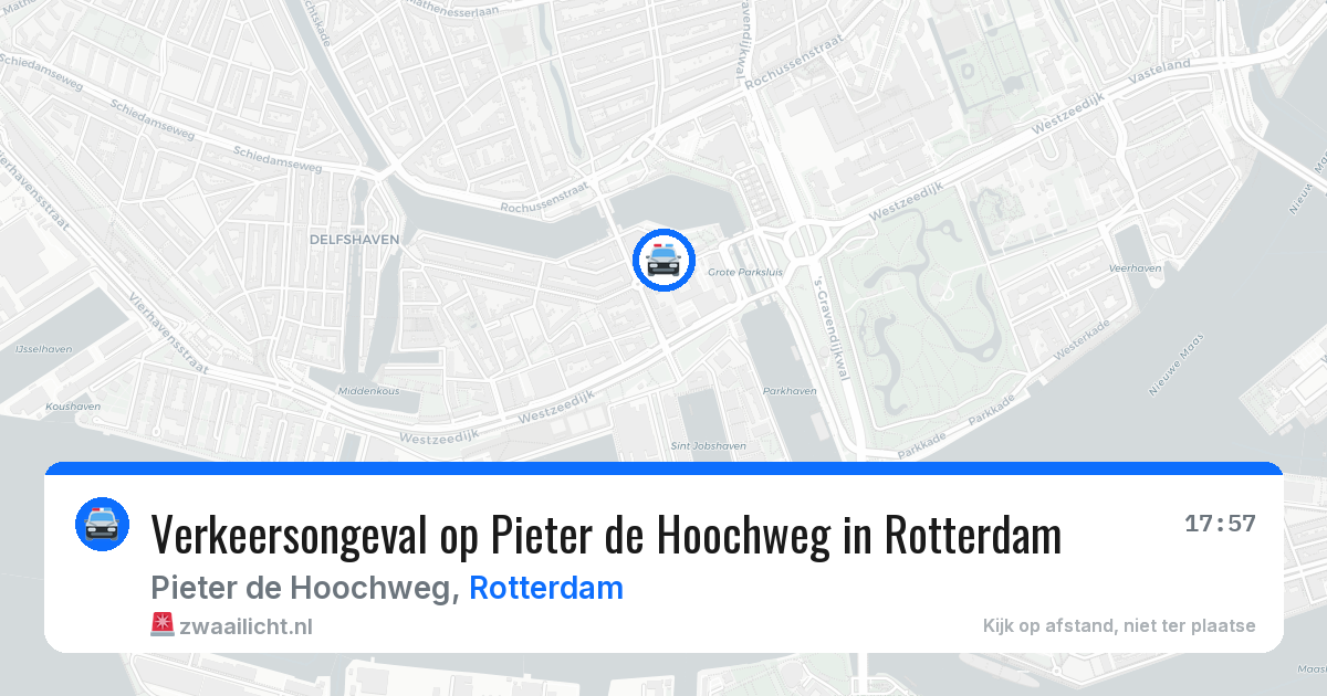 Verkeersongeval op Pieter de Hoochweg in Rotterdam — 27 apr 2026