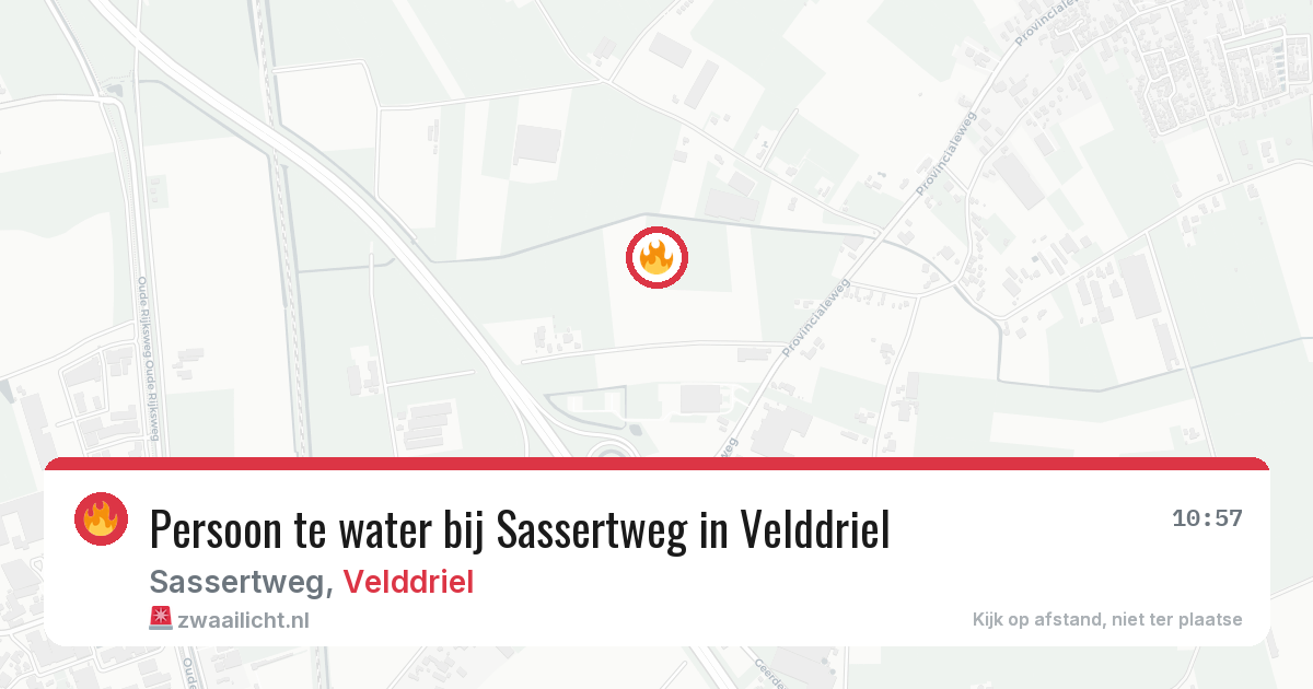 Persoon te water bij Sassertweg in Velddriel — 14 mrt 2026