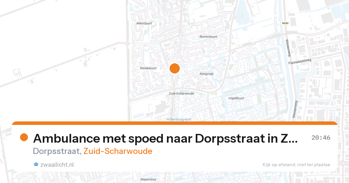 Ambulance met spoed naar Dorpsstraat in Zuid-Scharwoude — 26 aug 2026