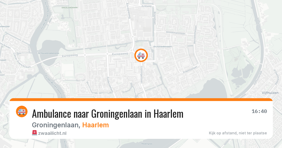 Ambulance naar Groningenlaan in Haarlem — 11 aug 2026