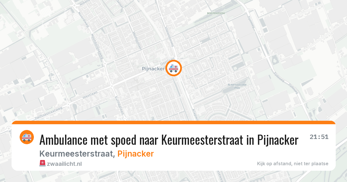 Ambulance met spoed naar Keurmeesterstraat in Pijnacker — 12 aug 2026