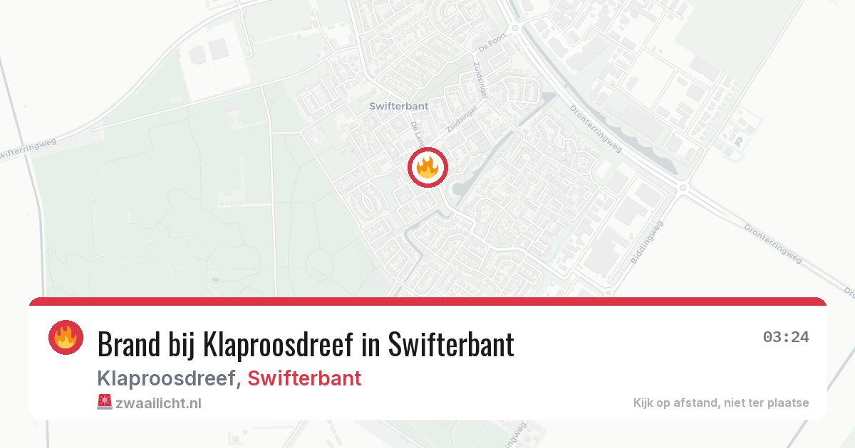 Brand bij Klaproosdreef in Swifterbant — 28 jun 2026