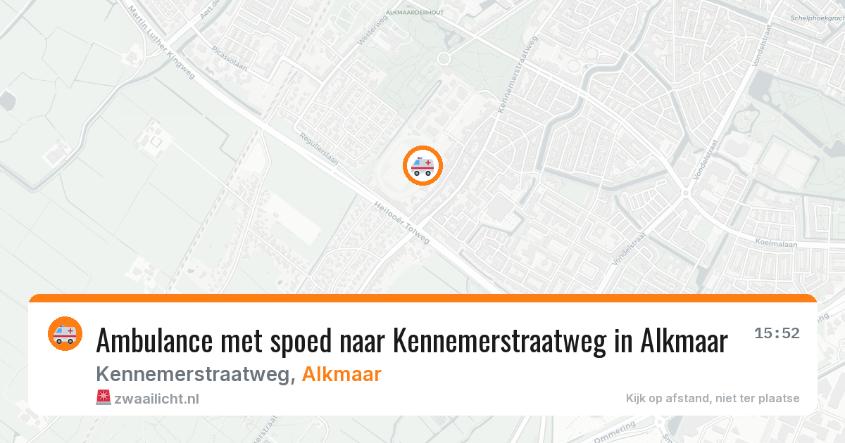 Ambulance met spoed naar Kennemerstraatweg in Alkmaar — 23 jul 2026